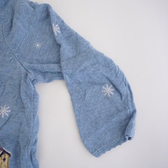 Vintage CJ Banks Blue Birdhouse Snowflake Christmas Tree Knit Sweater Cabin 2X - Picture 3 of 9